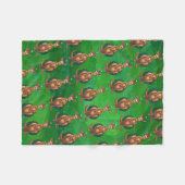 Couverture Polaire Noël Kangaroo sur le dos vert peint (Devant (Horizontal))