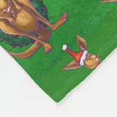 Couverture Polaire Noël Kangaroo sur le dos vert peint (Coin)