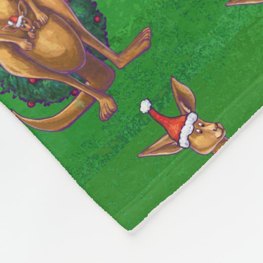 Couverture Polaire Noël Kangaroo sur le dos vert peint (Coin)