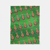 Couverture Polaire Noël Kangaroo sur le dos vert peint (Devant)