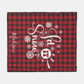Couverture Polaire Noël laissez neiger le monogramme de plaid baffalo (Devant (Horizontal))