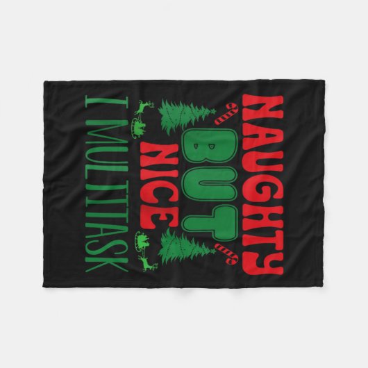 Couverture Polaire Noël Mauvais Mais Nice Je Multitâche Hiver Holi (Devant (Horizontal))