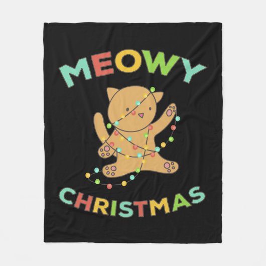 Couverture Polaire Noël Meowy (Devant)