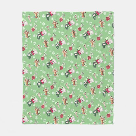 Couverture Polaire Noël Meowy (Devant)