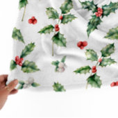 Couverture Polaire Noël monogramme Holly