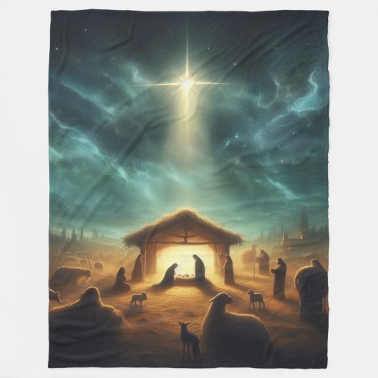 Couverture Polaire Noël/Nativité/Jésus (Devant)