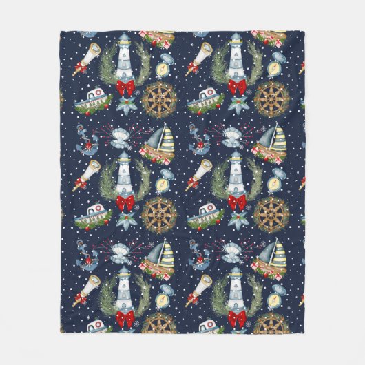 Couverture Polaire Noël nautique (Devant)