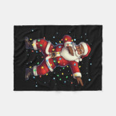 Couverture Polaire Noël Noir Africain Américain Dabbing Père Noël Cla (Devant (Horizontal))