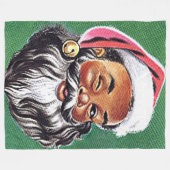 Couverture Polaire Noël noir du Père Noël afro-américain (Devant (Horizontal))
