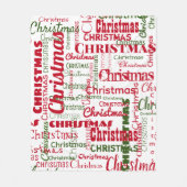 Couverture Polaire Noël Nom répétitif Motif Rouge Vert Blanc (Devant)