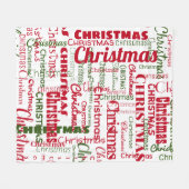 Couverture Polaire Noël Nom répétitif Motif Rouge Vert Blanc (Devant (Horizontal))