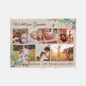 Couverture Polaire Noël NOUS VOUS AIMONS GRANDMA Collage photo rustiq (Devant (Horizontal))