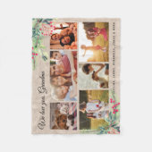 Couverture Polaire Noël NOUS VOUS AIMONS GRANDMA Collage photo rustiq (Devant)