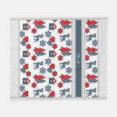 Couverture Polaire Noël, nouvel an, cerf (Devant (Horizontal))