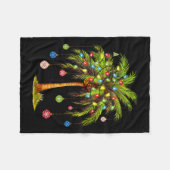 Couverture Polaire Noël Palm Tree Lumière Hawaï Tropical Noël (Devant (Horizontal))