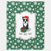 Couverture Polaire Noël Père Noël Boston Terrier (noir) mignonne (Devant)