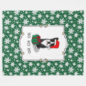 Couverture Polaire Noël Père Noël Boston Terrier (noir) mignonne (Devant (Horizontal))