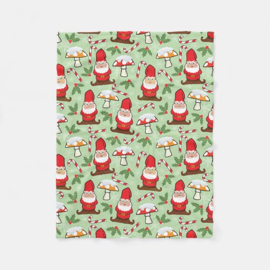 Couverture Polaire Noël Père Noël Gnomes Design (Devant)