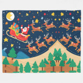 Couverture Polaire Noël Père Noël Reindeer Arrive En Ville (Devant (Horizontal))