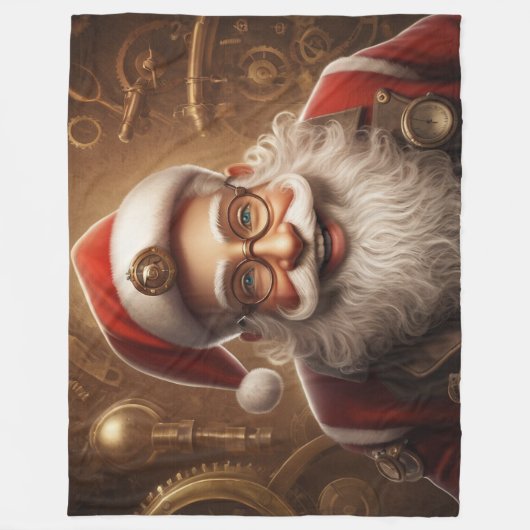 Couverture Polaire Noël père Noël Steampunk (Devant)