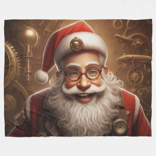 Couverture Polaire Noël père Noël Steampunk (Devant (Horizontal))