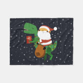 Couverture Polaire Noël Père Noël T-rex Dinosaur Sleigh (Devant (Horizontal))
