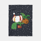 Couverture Polaire Noël Père Noël T-rex Dinosaur Sleigh (Devant)