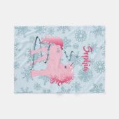 Couverture Polaire Noël Personnalisé Unicorne rose Fille Flambeau de  (Devant (Horizontal))