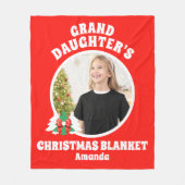Couverture Polaire Noël photo de la petite-fille personnalisée (Devant)