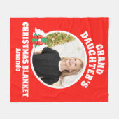 Couverture Polaire Noël photo de la petite-fille personnalisée (Devant (Horizontal))