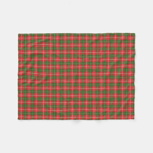 Couverture Polaire Noël Plaid rouge, vert, or (Devant (Horizontal))