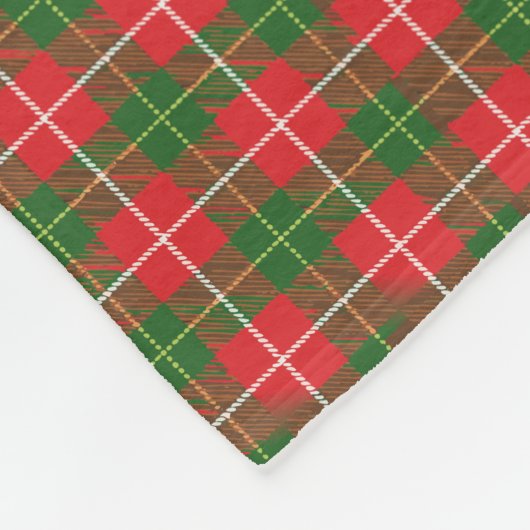 Couverture Polaire Noël Plaid rouge, vert, or (Coin)