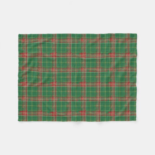 Couverture Polaire Noël Plaid vert avec rouge (Devant (Horizontal))