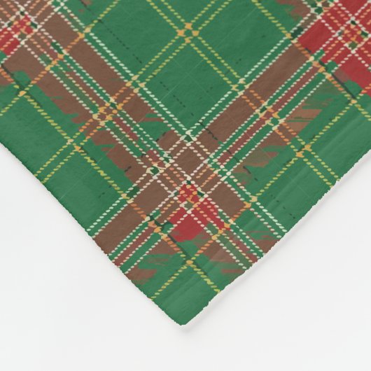 Couverture Polaire Noël Plaid vert avec rouge (Coin)
