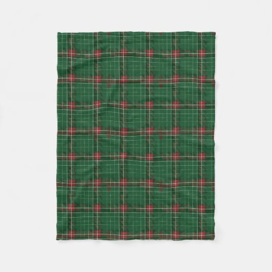 Couverture Polaire Noël Plaid Vert, Rouge, Or (Devant)