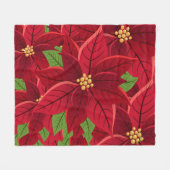 Couverture Polaire Noël Poinsettia (Devant (Horizontal))