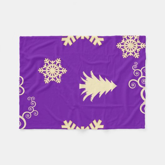 Couverture Polaire Noël pourpre (Devant (Horizontal))