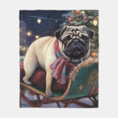 Couverture Polaire Noël Pug Saison Festive (Devant)