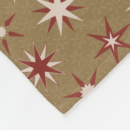 Couverture Polaire Noël Red Geo Stars - sur motif or. (Coin)