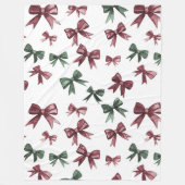 Couverture Polaire Noël Red Green Bows (Devant)