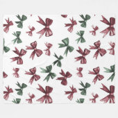 Couverture Polaire Noël Red Green Bows (Devant (Horizontal))