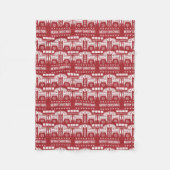 Couverture Polaire Noël Red Reindeer Forêt scandinave nordique (Devant)