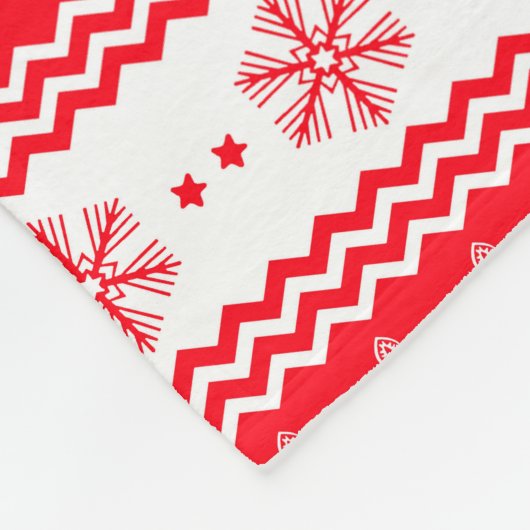 Couverture Polaire Noël rouge et blanc (Coin)