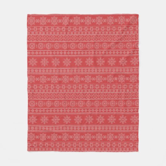 Couverture Polaire Noël rouge laide pull xmas tricot snowflake (Devant)