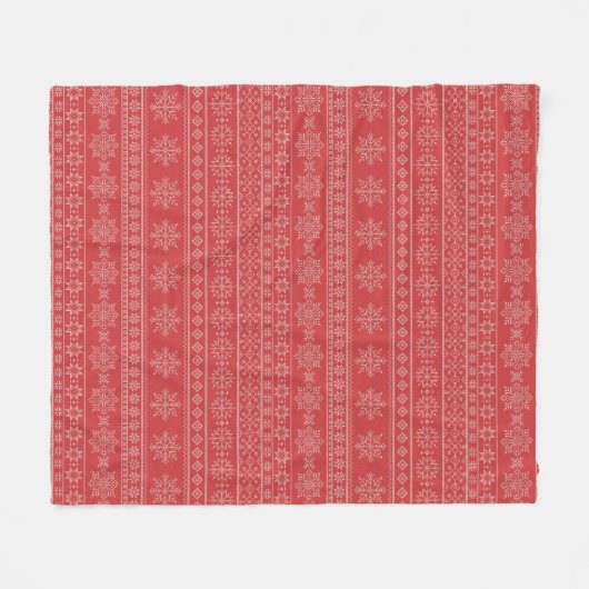 Couverture Polaire Noël rouge laide pull xmas tricot snowflake (Devant (Horizontal))