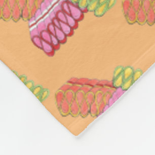 Couverture Polaire Noël Ruban Bonbons Orange Fêtes Noël Sucres