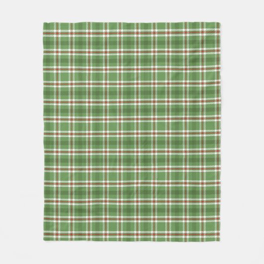 Couverture Polaire Noël Russe Green Holiday Farmhouse Plaid (Devant)