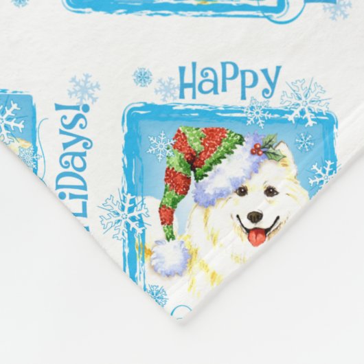 Couverture Polaire Noël Samoyé (Coin)