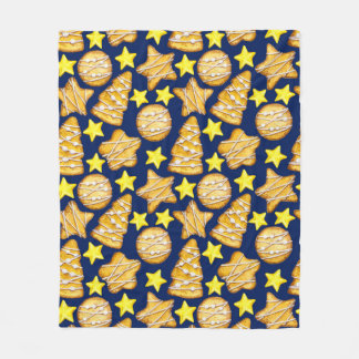 Couverture Polaire Noël sans couture motif de sucreries et st jaune