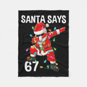 Couverture Polaire Noël Santa dit 67 Six Sept Mème Drôle Joyeux